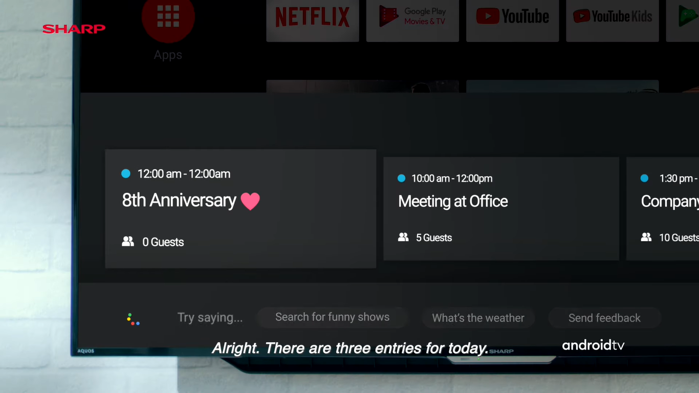 Trợ lý Google trên SHARP TV 4K